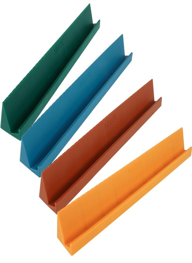 NiToy 4PCS Silicone Domino Racks for Adults 10x1.18x1.18 inches, 3 Tilt Options Anti-Slip Domino Holders for Multiplayer Family Game Nights, Compatible with Double-Six Dominoes (Dominoes NOT Included) - Image 1
